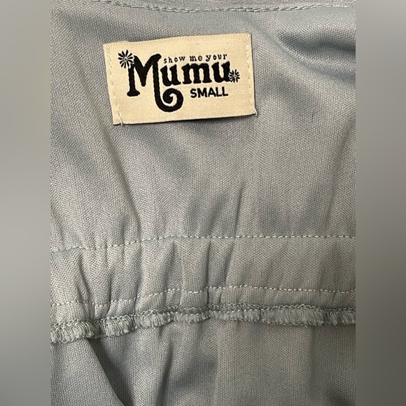 Show Me Your MuMu Light Blue Caitlin Ruffle Maxi Dress Size Small - Picture 5 of 7